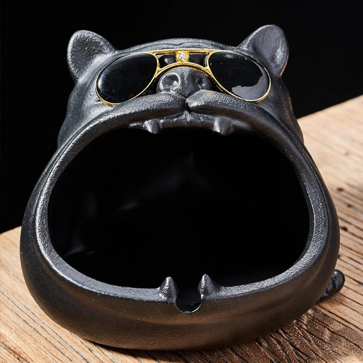 Handgemaakt Keramisch Hondenbeeldje Decoratie - Bruin - Lengte: 14,5 cm