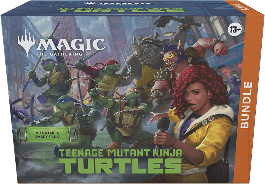 Wizards of the Coast Magic: The Gathering: Teenage Mutant Ninja Turtles Bundle, 9 Play Boosters, Foil Lands, Promotional Card, Accessories, Ages 13+