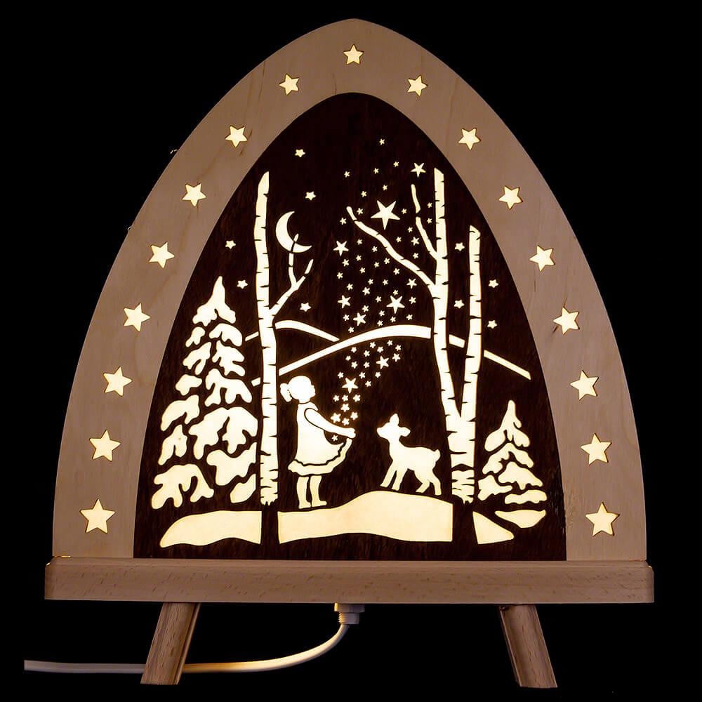 Weigla Holzkunst Vloerlamp Sterntaler met LED-sterren effect