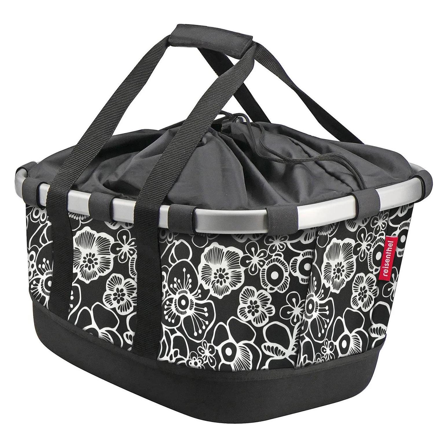 KlickFix Fahrradkorb für Uniklip (21 l) (K0304UNFS-FLEURS NOIRES)