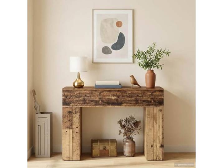 smnyxs Couchtisch, rechteckig, Holz, 102 cm, für Wohnzimmer Minimalistisches Design, tägliche Robustheit, stabile Füße, einfache Pflege, vielseitig einsetzbar