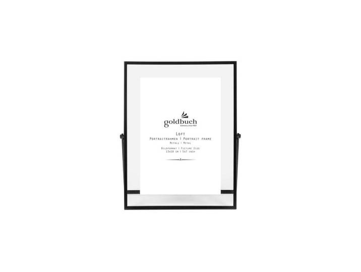 Bilderrahmen GOLDBUCH Loft, 13 x 18 cm , schwarz, B:19cm H:23cm, Glas, Metall, Bilderrahmen, Bilderrahmen