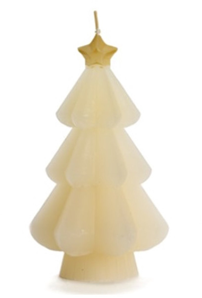 Rustik Lys Kerstboom Ster, kleur Cream, 8,6 x 15 cm