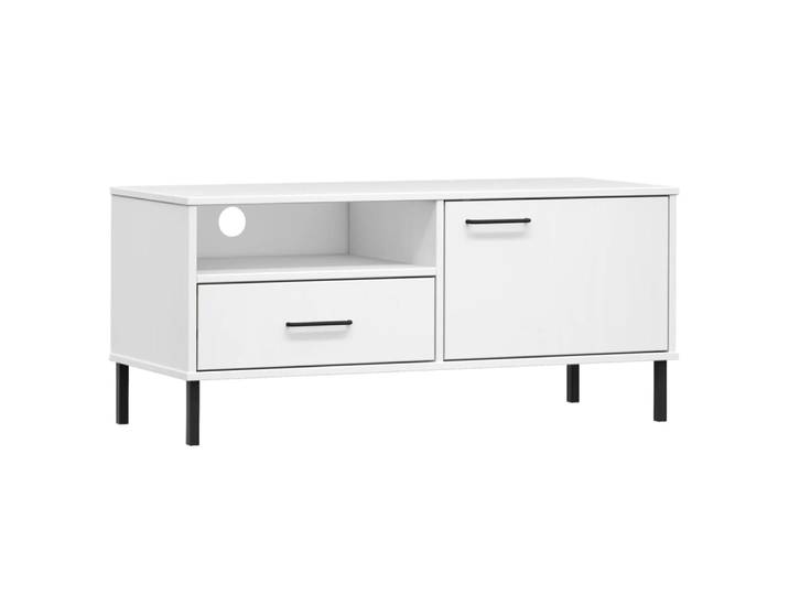 Meuble tv multimédia étagère 106 x 40 x 46 cm blanche
