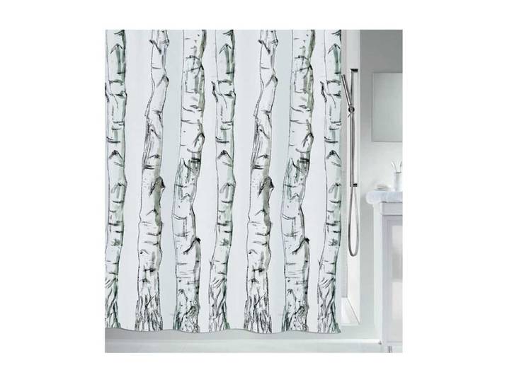 Spirella Polyester WOOD Duschvorhang 180x200cm Weiss