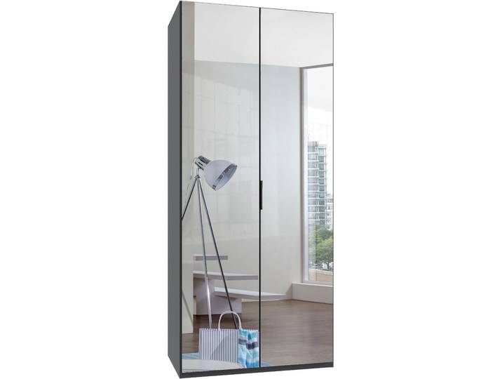 Kleiderschrank WIMEX Oxford by fresh to go, in 3 Breiten, Made in Germany , grau (grafit), B:100cm H:236cm T:58cm, Holzwerkstoff, Schränke, Kleiderschrank, mit hochwertigen Falttüren für den perfekten Überblick