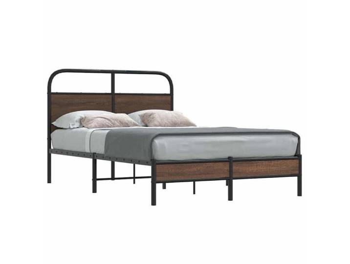Cadre de lit - JILI - sans matelas - 140x190 cm chêne marron L2364