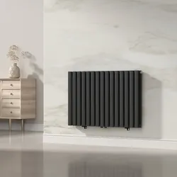Design Röhrenheizkörper Nore Schwarz 60x90cm Doppellagig 1180W [neu.haus]