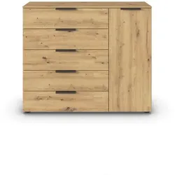 Kommode Flipp Holzoptik Braun Eiche