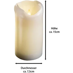 Novaliv, LED Kerzen, 8x grosse LED Stumpenkerze mit Timer - 7,5cm Durchmesser 15cm Höhe - 2 AA Batterien nötig LED (8x)