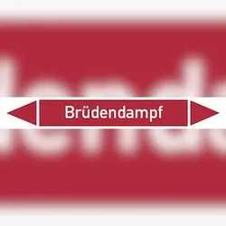 Rohrleitungskennzeichen Brüdendampf - 187x26 mm Folie selbstklebend