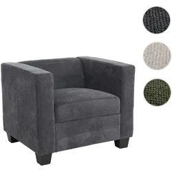Sessel Lille, Loungesessel Polster-/Cocktailsessel, Nosagfederung Stoff/Textil Chenille (260g/m2) ~ dunkelgrau