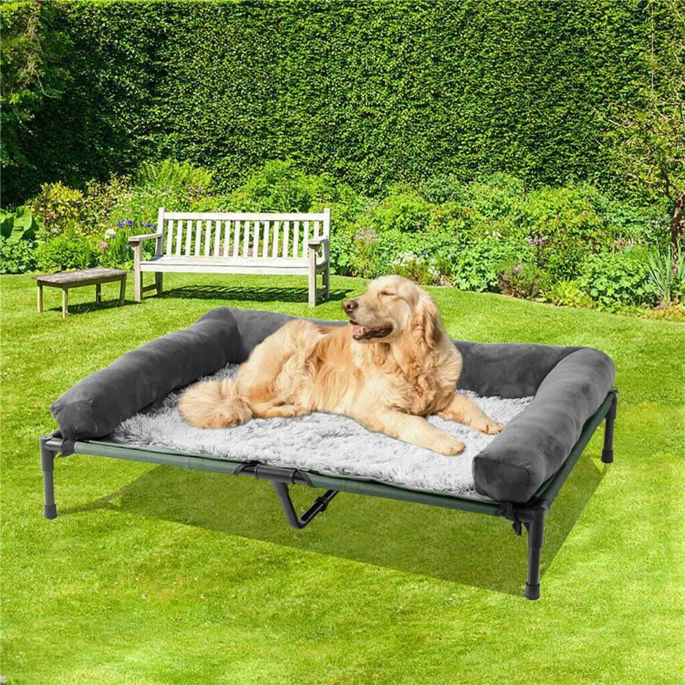 Archie & Oscar Goetz Pet Bed Grey 28cm H x 130cm W x 90cm D