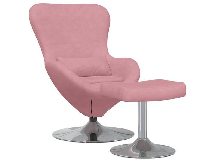 vidaXL Sessel Eierstuhl mit Fußhocker Rosa Samt (1-St)