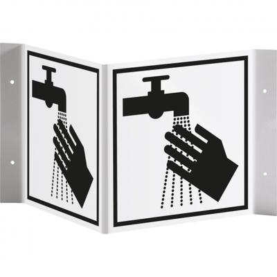 Schild I Tür-Nasenschild Piktogramm Hände waschen, Kunststoff, 150x150mm