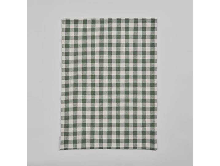 Küchenhandtuch aus Bio-Baumwolle mit grün-beigem Vichy-Karomuster, 50 x 70 cm