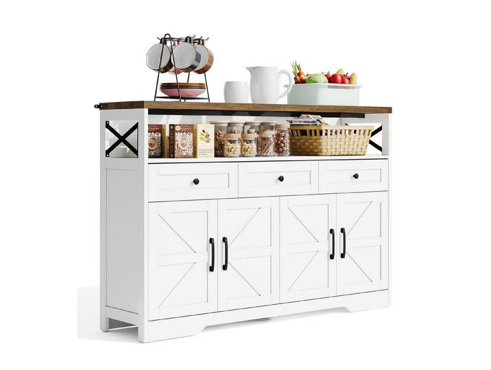 Fine Life Pro Buffetaufsatz Rustikales Buffet Sideboard 140×35×95 cm – Modern & Praktisch