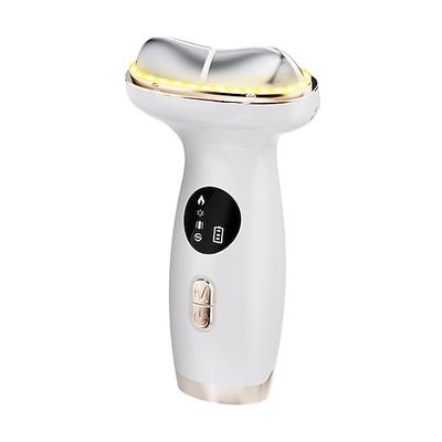 Valentinstag Muttertag Geschenke 7-Farben LED Hals- Gesichtsmassager Heiß/Kalt-Therapie Mikrostromgerät Vibration Tragbares Heim-Spa