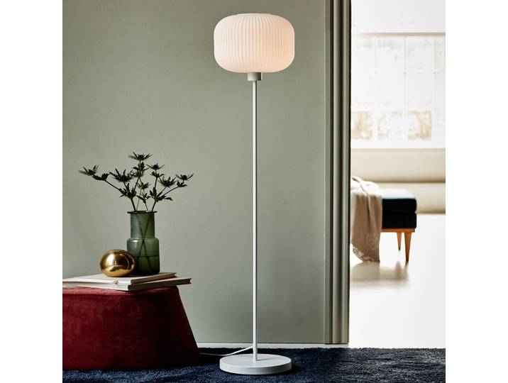Milford Stehleuchte White/Opal - Nordlux - Wohnzimmer - Skandinavisch - Glas - Mit Schirm