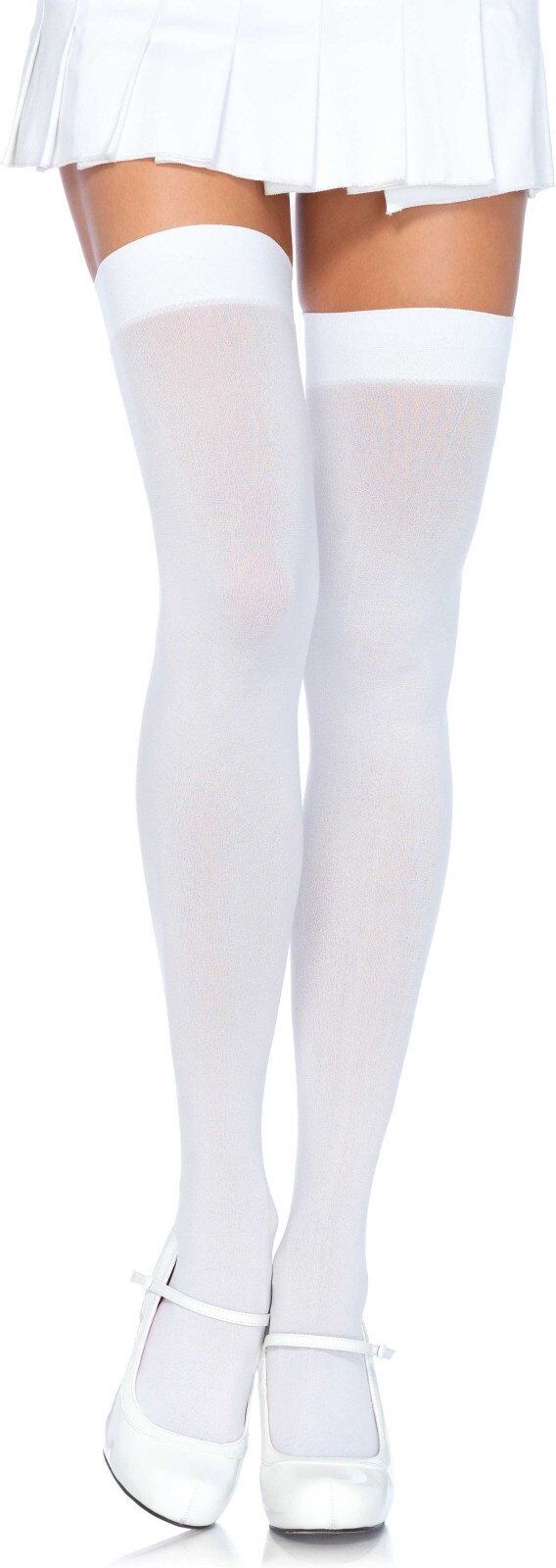 Leg Avenue Bas Classiques Opaques Blanc
