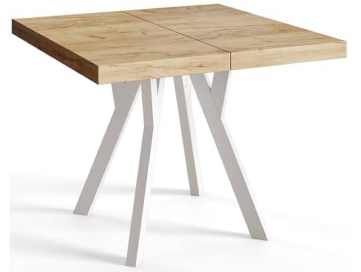 Esstisch Ausziehbar Rico 100-200cm, Craft, Holzbeine, Modernes Design Quadratischer Tisch, Moderner Design, Wohnzimmertisch und Küchentisch, Stabile Konstruktion, Weiße Beine