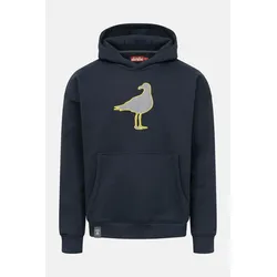 Derbe Hoodie Streifenmöwe Dunkelblau Kapuzenpullover GOTS