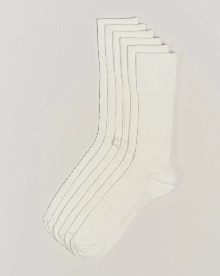 CDLP 6-Pack Cotton Rib Socks White