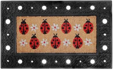 IH Casa Decor Rubber & Coir Mat Lady Bugs & Flowers