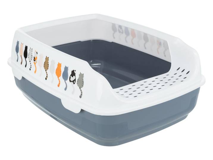 Katzentoilette TRIXIE Delio mit Ran , grau (bunt), B:35cm H:20cm L:48cm, Tiertoiletten, Katzentoilette
