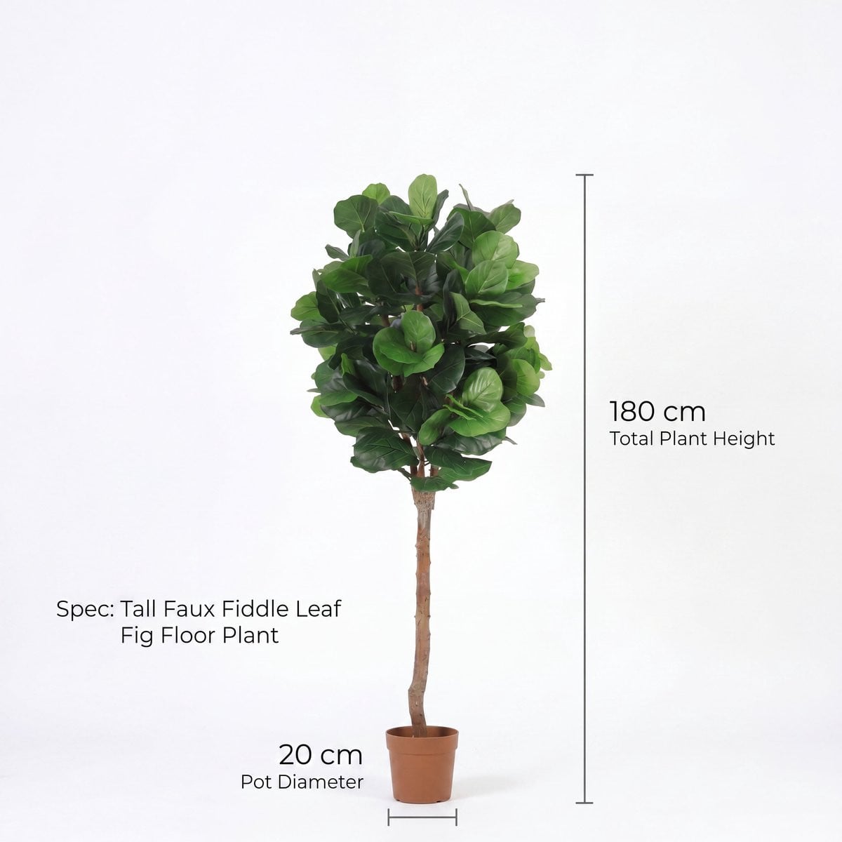 Florafy Kunstplant Ficus Lyrata 180cm - Onderhoudsvrije kunstplant voor binnen