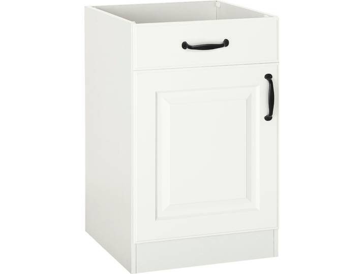 Unterschrank WIHO KÜCHEN Erla , weiss (front: kassette weiß, korpus: weiß), B:50cm H:82cm T:57cm, Schränke, Unterschrank, mit Kassettenfront, ohne Arbeitsplatte, in zwei Breiten
