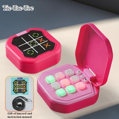 Perfect Picks Market Multifunction Electronic Tic Tac Toe Board Game With Chess Puzzle Portable Set rose Red
