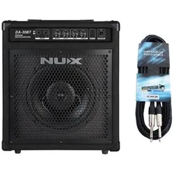 NUX Schlagzeug-Verstärker DA-30BT mit Kabel (30 W), Instrumentenverstärker, Schwarz