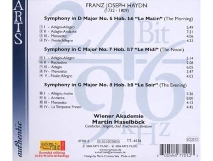 Franz Joseph Haydn - Haydn: Symphonies Nos. 6-8, Le Mati