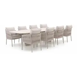 SUNS Fiave/Palermo 280 cm Low Dining Gartenmöbel-Set 9-teilig