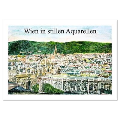 Wien in stillen Aquarellen (Wandkalender 2026 DIN A3 quer), CALVENDO Monatskalender