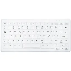 Active Key Tast AK-C4110 Kleine kabellose 2,4GHz Funk Hygiene-Tastatur mit CleanFunction USB weiss (DE) (DE, Kabelgebunden), Tastatur, Weiss