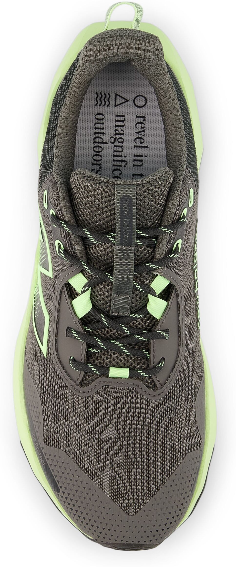 Trailrunningschuh NEW BALANCE "Nitrel", Herren, Gr. 44,5, grün (tornado), Textil, Schuhe Trailrunningschuh, Trailrunning-Schuhe für leichte Trails tornado 44,5