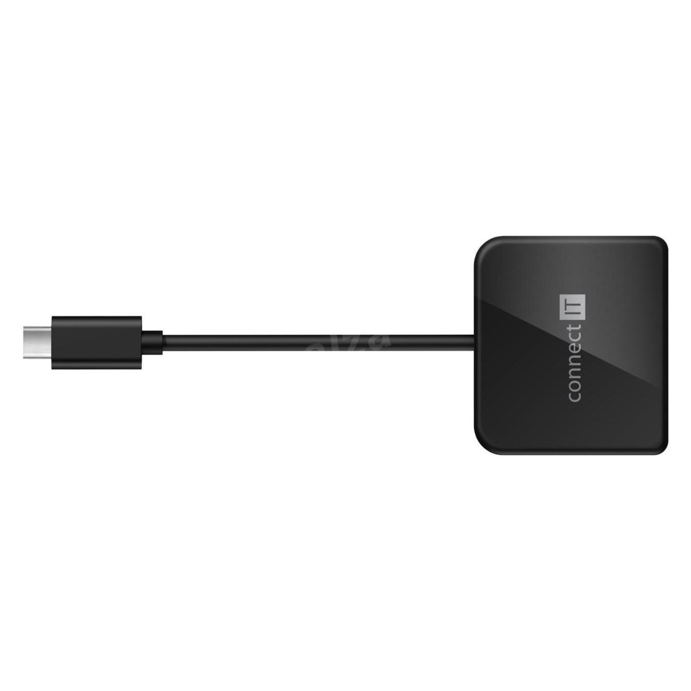 Connect IT Hub USB-C - 3in1 (USB-C -USB-A -HDMI) - external - black (USB-C, 3 Ports) (CHU-7050-BK)