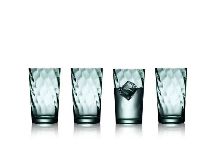 Longdrinkglas Lyngby Vienna 4 Stück, 45 cl , grün, H:13,5cm, Glas, Trinkgefässe, Longdrinkglas