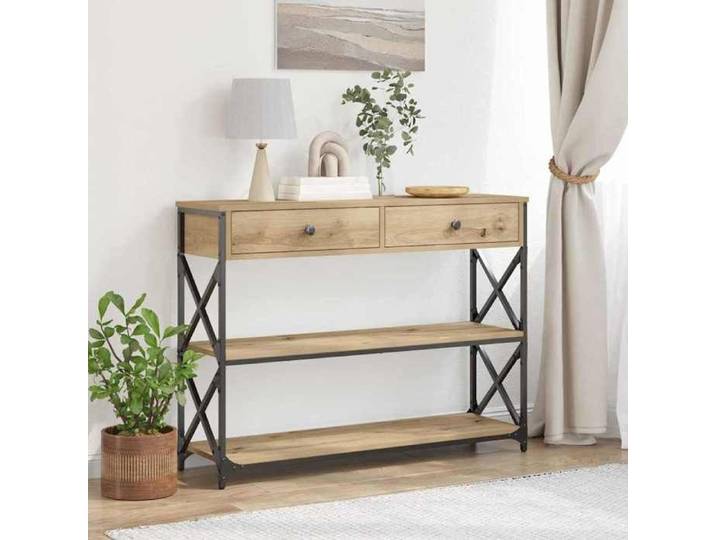 (ON SALE)Meuble Salon/Meuble d'Entrée - Table Console avec tiroir - chêne artisanal - 100x28x75 cm EU230877