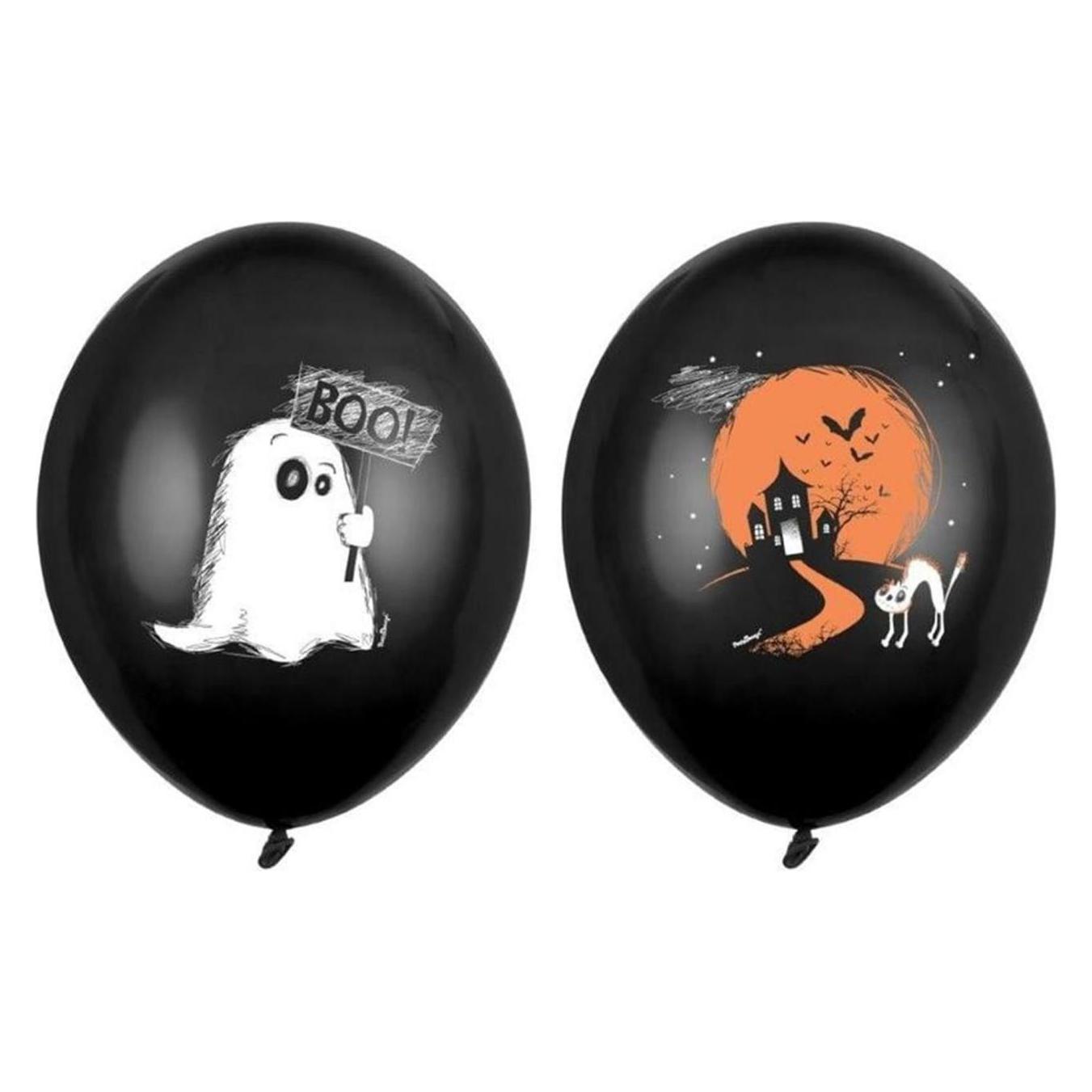 Partydeco Ballons Gespenst 30 cm, 50 Stk. Schwarz (50x) (SB14P-122-010)
