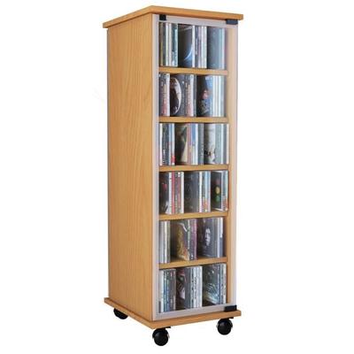 Holz CD DVD Stand Regal Schrank Valenza Glastür
