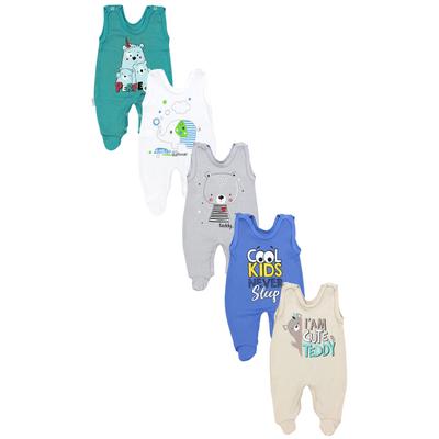 Strampler TUPTAM "Strampler Baby Strampler mit Aufdruck Spruch 5er Pack", Mädchen, Gr. 50, N-Gr, grau (junge 4), Obermaterial: 100% Baumwolle CO., Overalls