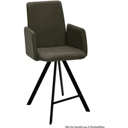 THEKENSTUHL drehbar (6er-Set) Desiree 52x109x60 Schwarz/Khaki