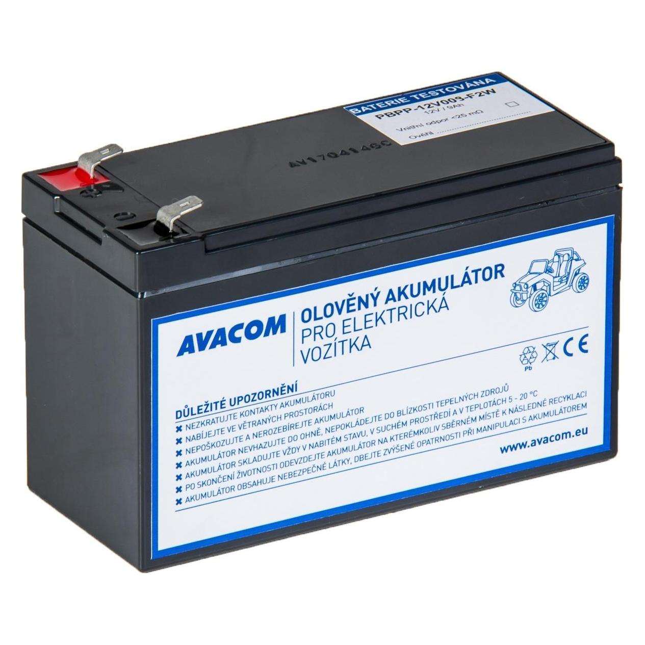 Avacom náhradní baterie 9Ah F2 typu HR do vozítka Peg Pérego (PBPP-12V009-F2W)