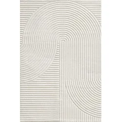 KURZFLORTEPPICH Geometrisch CETINA Polypropylen Creme 300 x 400 cm