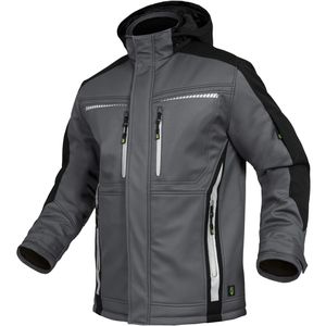 Leibwächter Arbeitsjacke Flex-Line, FLEXI27, Winter-Softshelljacke, grau, winddicht, Größe XL