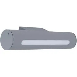 Wandleuchte Außen Wandlampe Außenleuchte Wandstrahler, Metall, grau opal, 1x LED warmweiß, HxBxT 30x6,5x10 cm