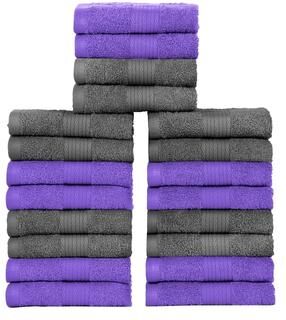 Ample Decor Plush Thick Cotton Assorted Color Washcloths 12x12 Inch - Pack of 20
